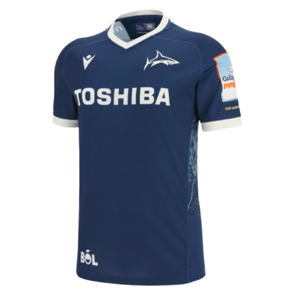 2025-2026 Sale Sharks Home Poly Rugby Shirt Product - Football Shirts Macron