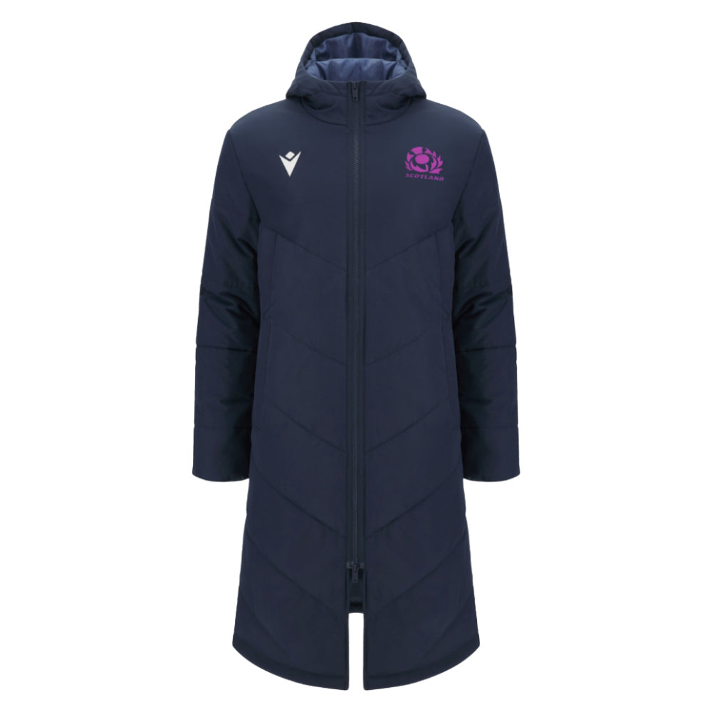 2025-2026 Scotland Rugby Long Bench Padded Jacket (Navy) Product - Jackets Macron