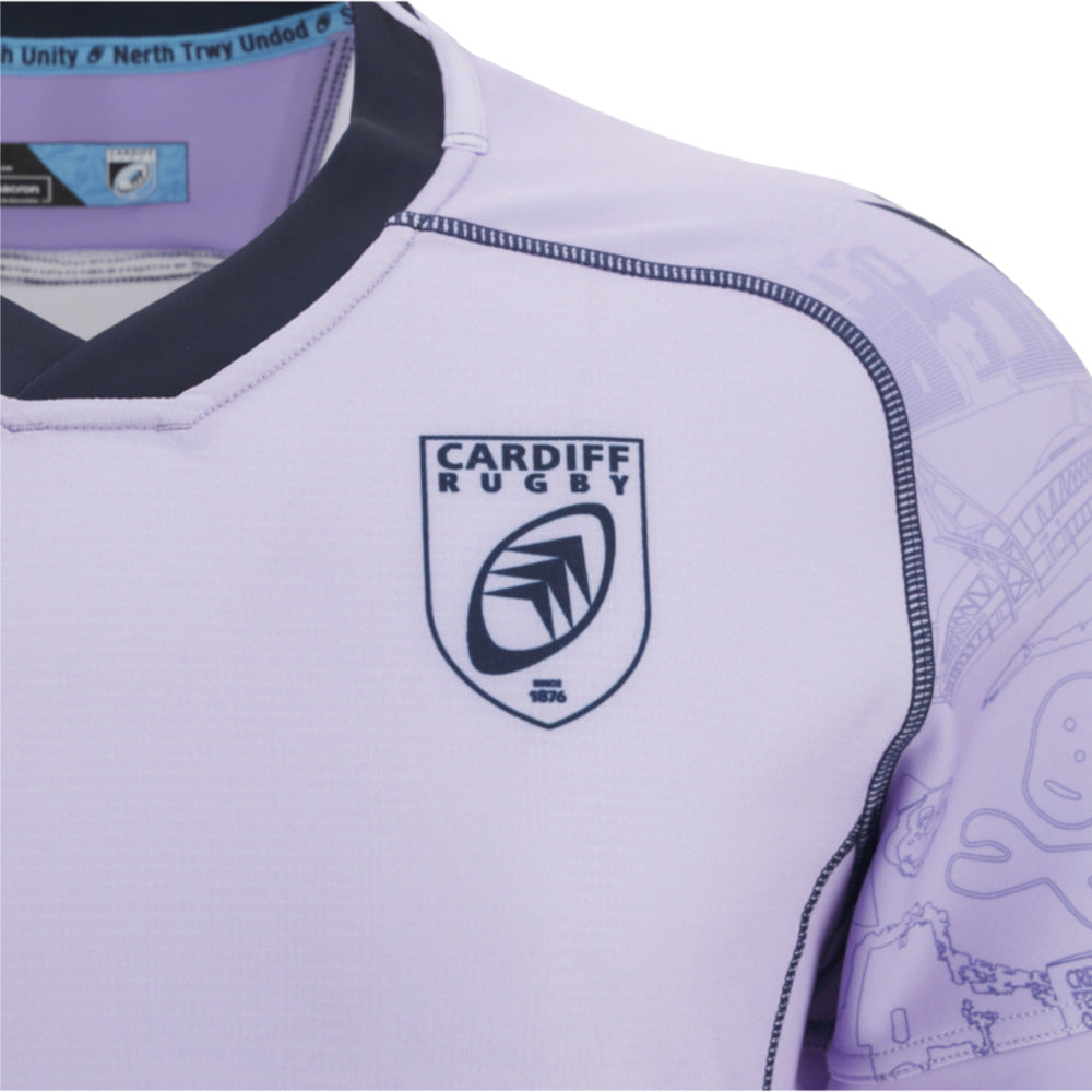 2025-2026 Cardiff Rugby Training Jersey (Lilac) Product - Training Shirts Macron