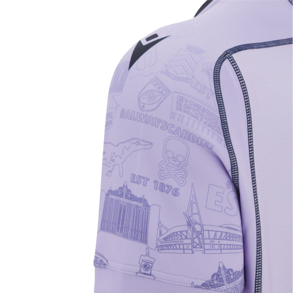 2025-2026 Cardiff Rugby Training Jersey (Lilac) Product - Training Shirts Macron
