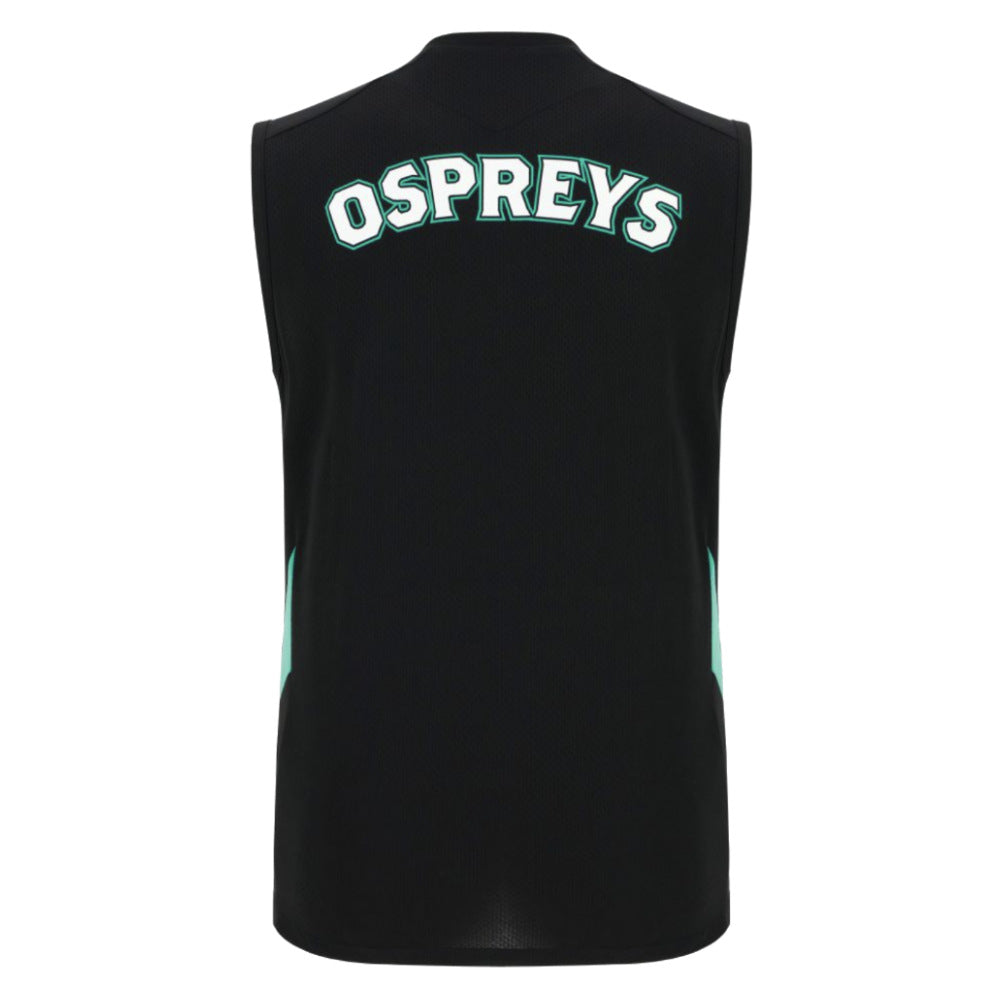 2025-2026 Ospreys Training Poly Sleeveless Shirt (Black) (Your Name) Product - Hero Shirts Macron