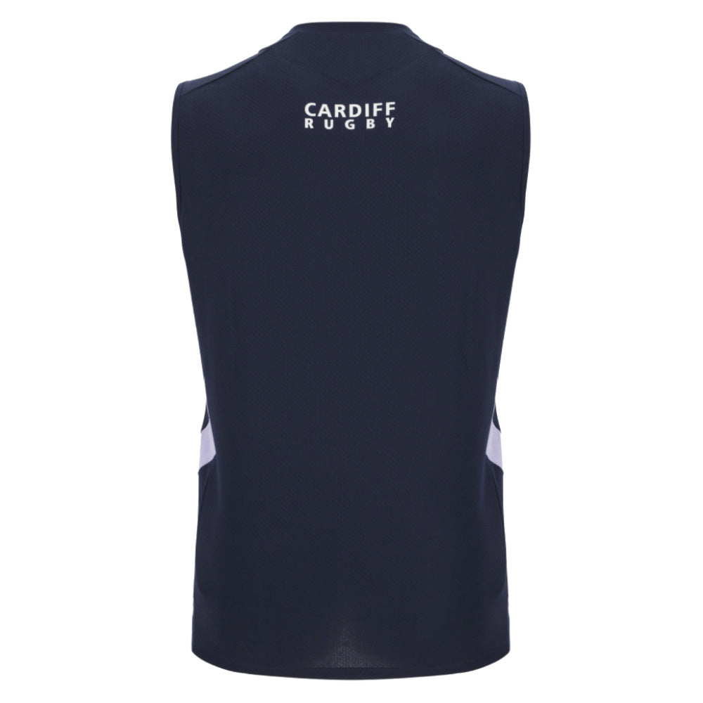 2025-2026 Cardiff Blues Training Poly Sleeveless Shirt (Navy) Product - Sleeveless Macron