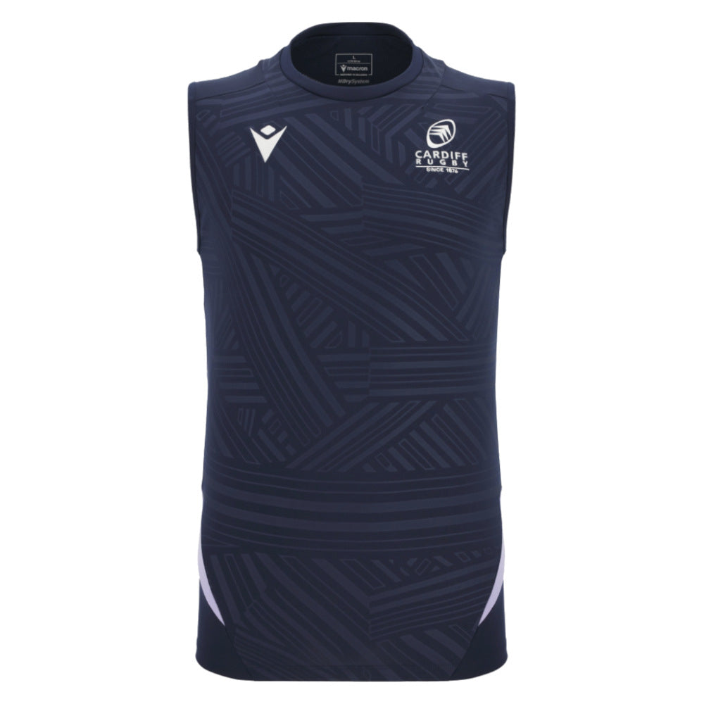 2025-2026 Cardiff Blues Training Poly Sleeveless Shirt (Navy) Product - Sleeveless Macron
