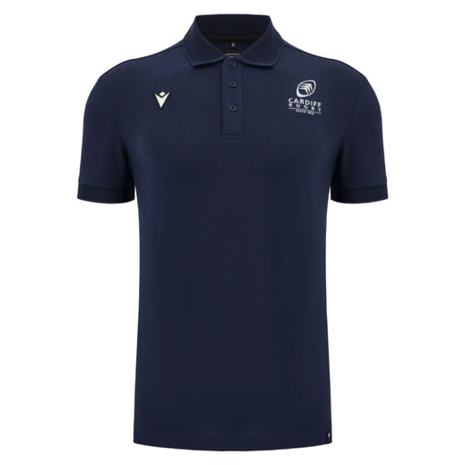 2025-2026 Cardiff Blues Rugby Ath Cotton Polo Shirt (Navy) Product - Polo Shirts Macron