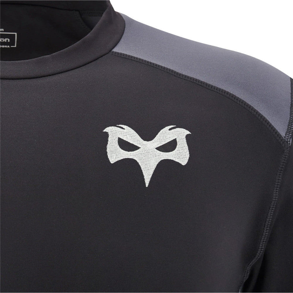 2025-2026 Ospreys Rugby Training Roundneck Top (Black) Product - Sweat Tops Macron
