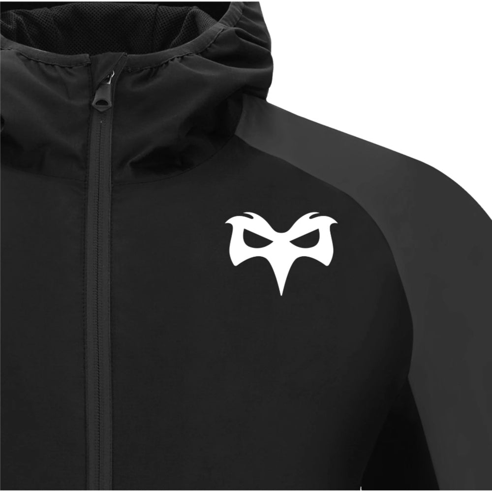 2025-2026 Ospreys Rugby Rain Jacket (Black) Product - Jackets Macron