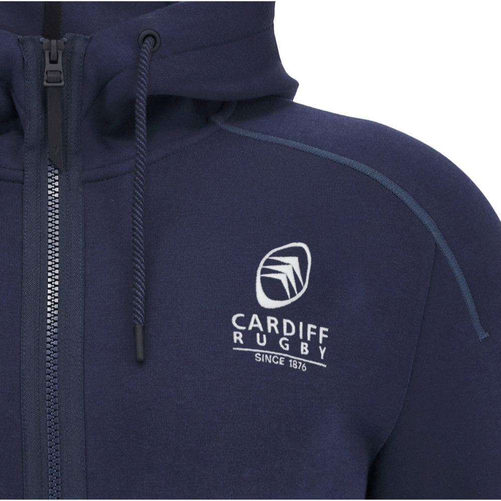 2025-2026 Cardiff Blues Rugby Ath Cotton Hoody (Navy) Product - Hoodies Macron