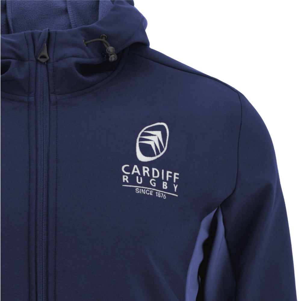 2025-2026 Cardiff Rugby Softshell Jacket (Navy) Product - Jackets Macron