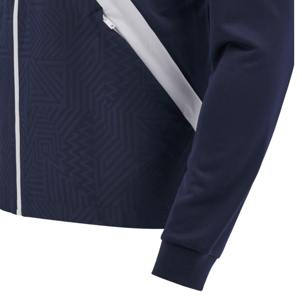 2025-2026 Edinburgh Rugby Hooded Warm Up Jacket (Navy) Product - Hoodies Macron