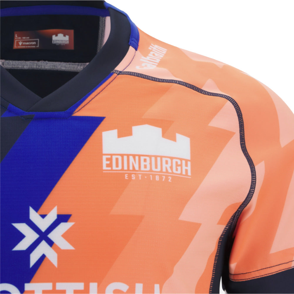 2025-2026 Edinburgh Rugby Training Jersey (Orange-Blue) Product - Training Shirts Macron