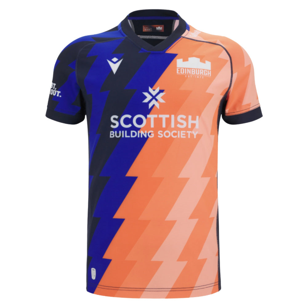 2025-2026 Edinburgh Rugby Training Jersey (Orange-Blue) Product - Training Shirts Macron