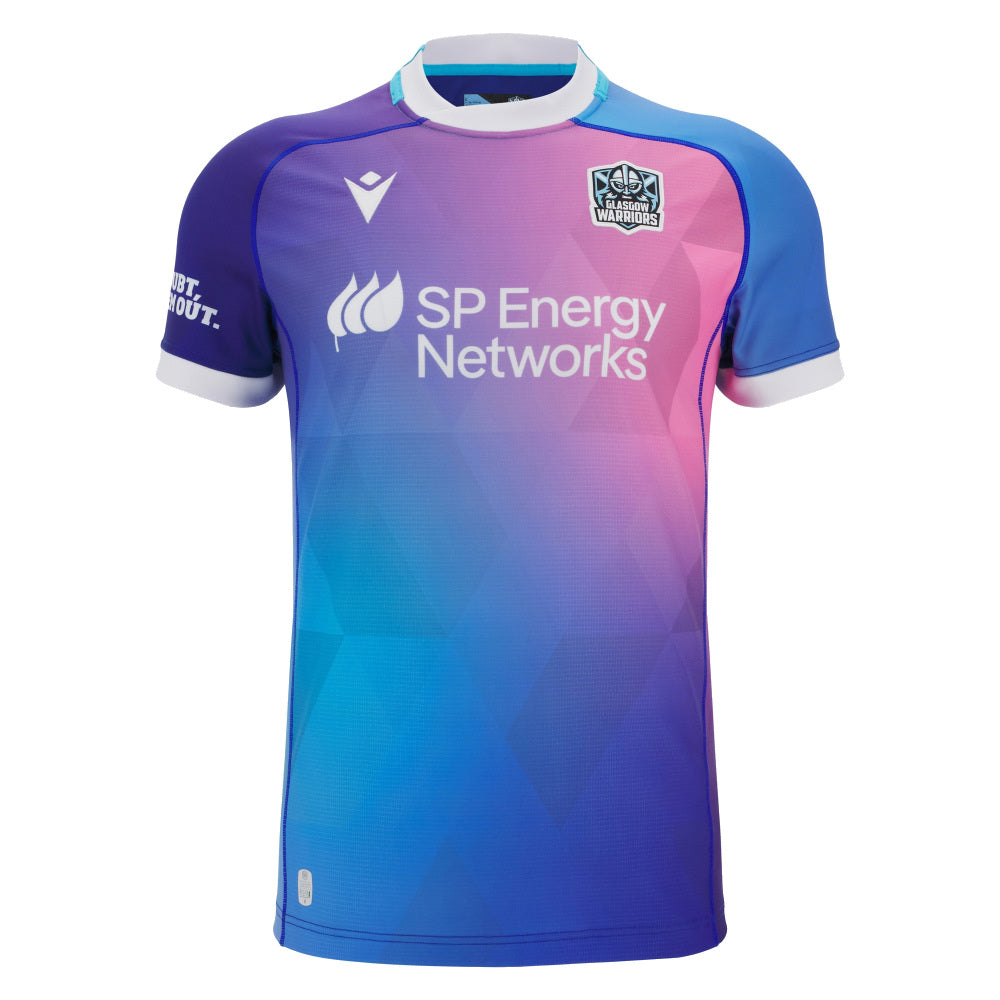 2025-2026 Glasgow Warriors Rugby Training Jersey (Blue) Product - Training Shirts Macron