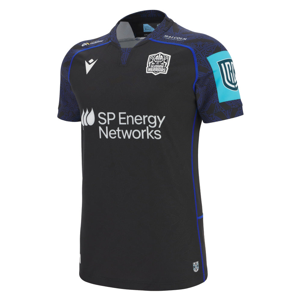 2025-2026 Glasgow Warriors Home Slim Fit Rugby Shirt (Your Name) Product - Hero Shirts Macron