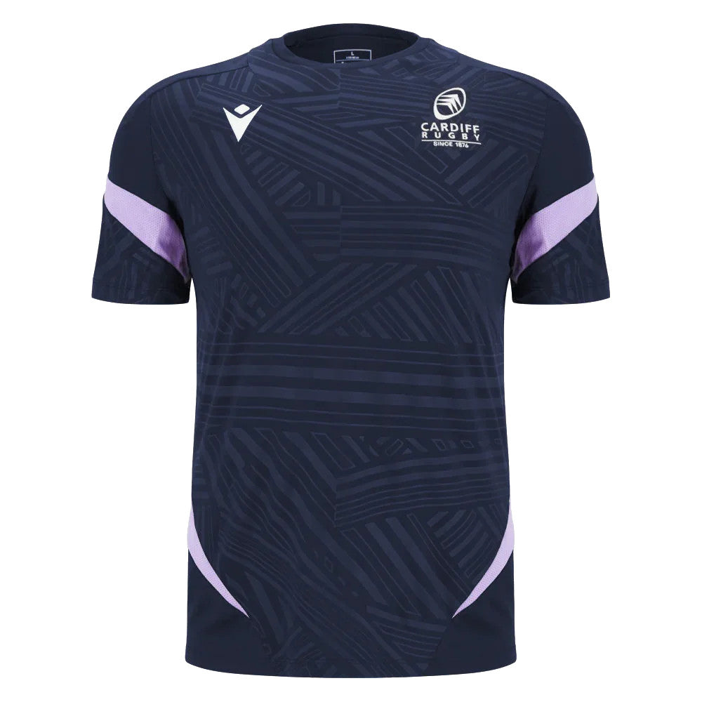 2025-2026 Cardiff Rugby Training Poly T-Shirt (Navy) (Your Name) Product - Hero Shirts Macron