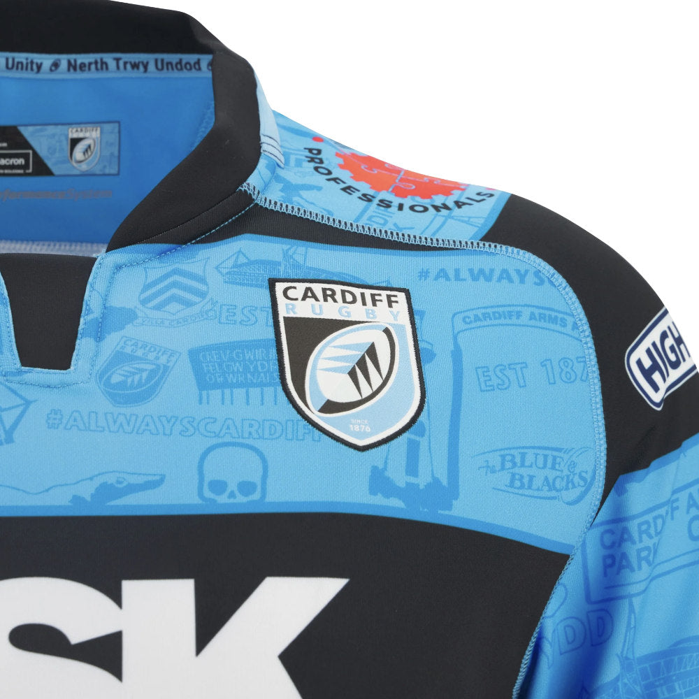 2025-2026 Cardiff Blues Home Poly Rugby Shirt (Kids) Product - Football Shirts Macron