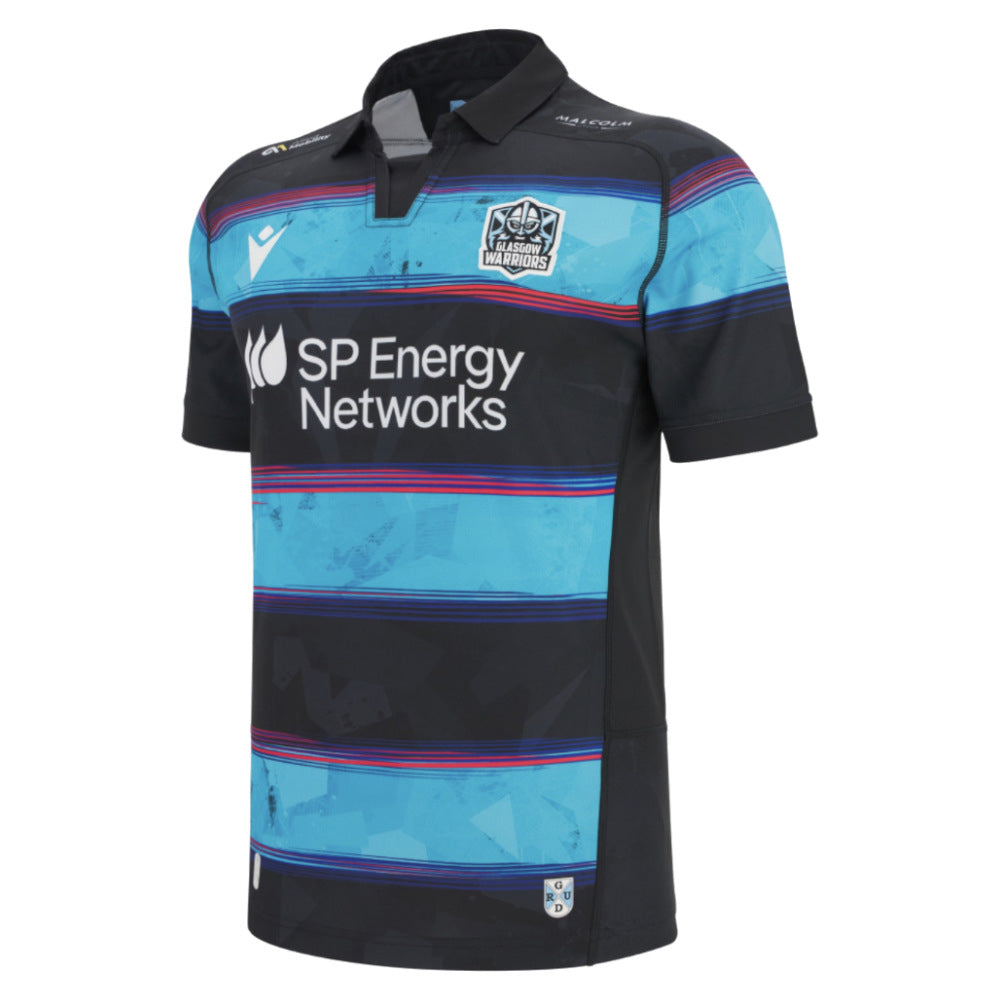 2025-2026 Glasgow Warriors Euro Replica Rugby Shirt (Your Name) Product - Hero Shirts Macron