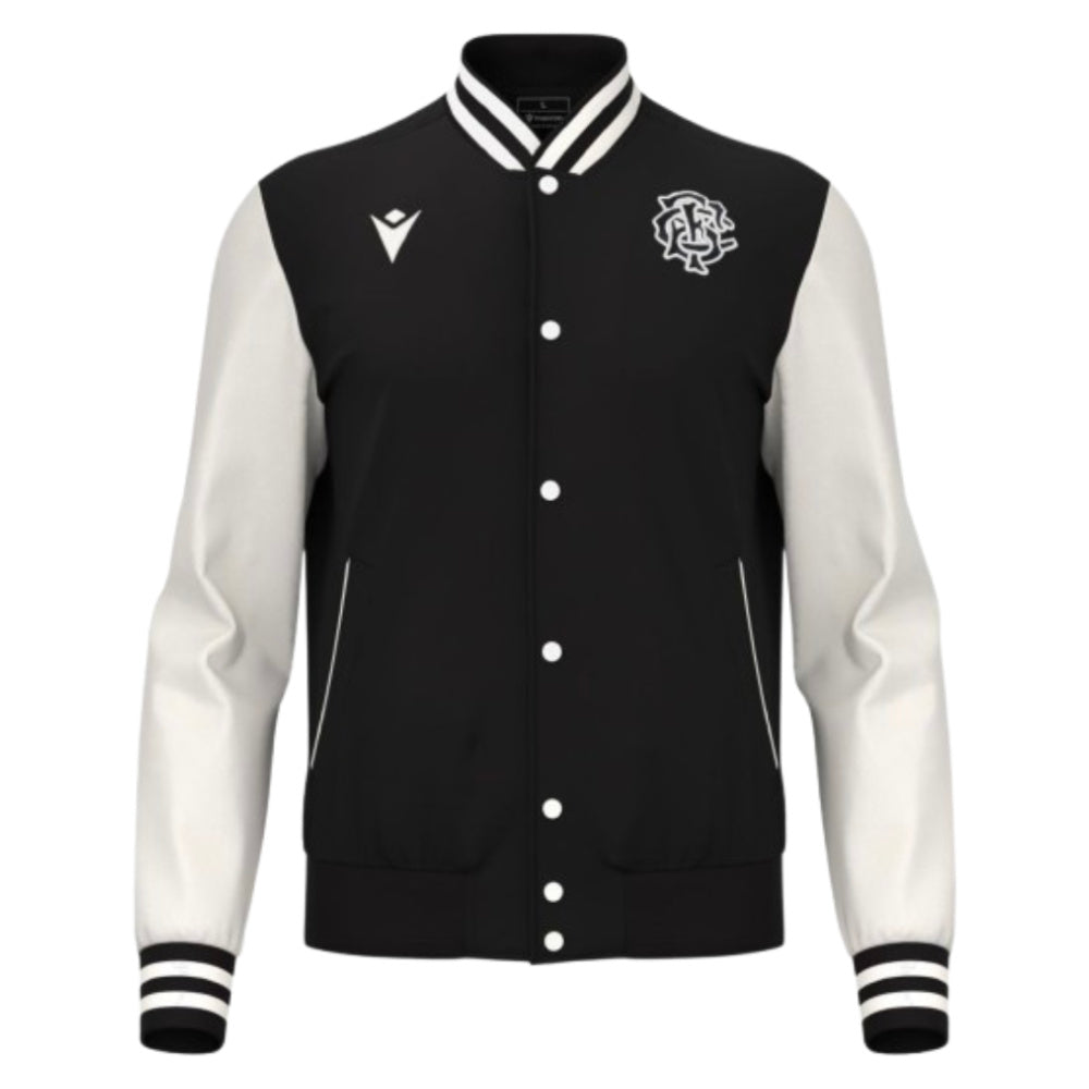 2025-2026 Barbarians Rugby Warm Up Jacket (Black) Product - Jackets Macron