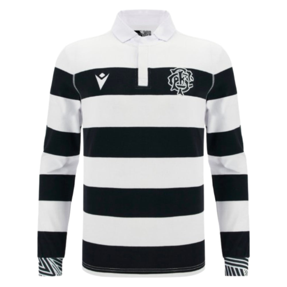 2025-2026 Barbarians Home Cotton LS Rugby Shirt (Your Name) Product - Hero Shirts Macron