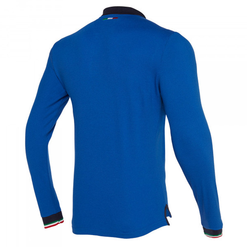 2019-2020 Italy Home LS Cotton Rugby Shirt Product - Football Shirts Macron   