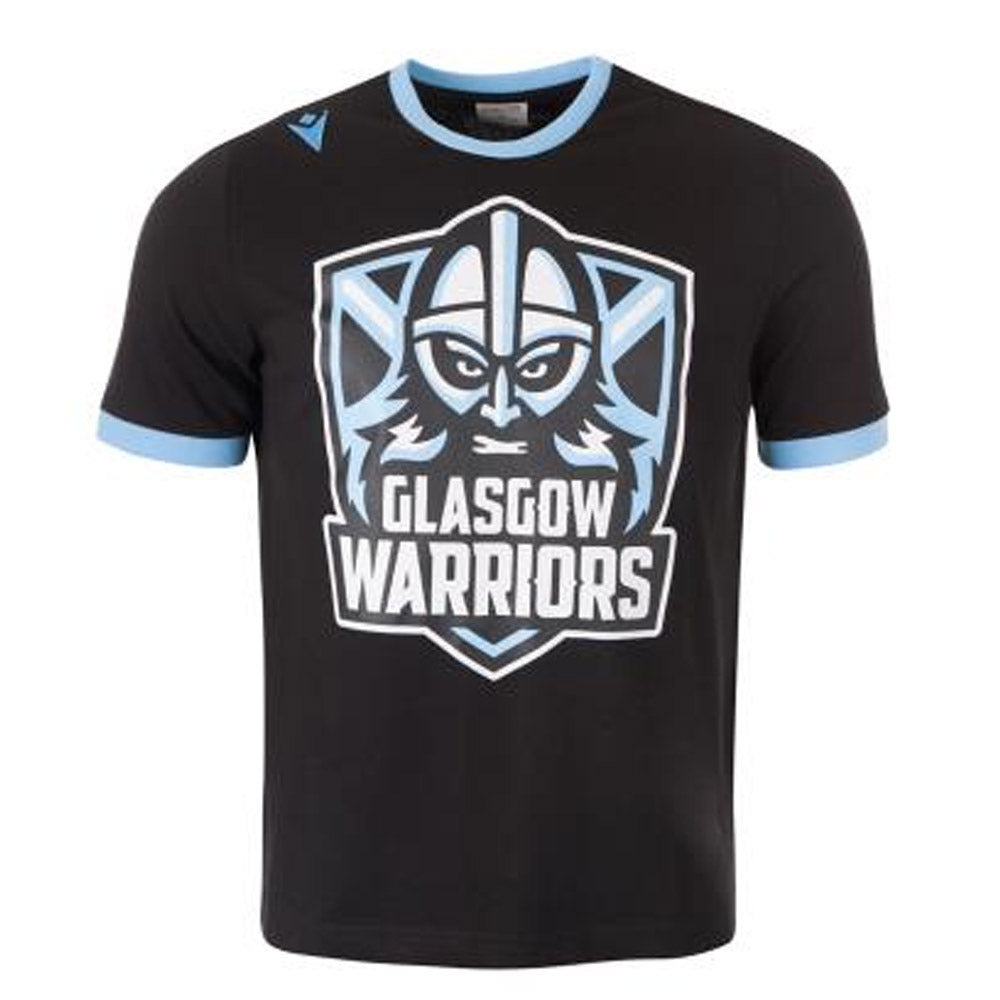 2019-2020 Glasgow Warriors Rugby Leisure Cotton Tee (Black) Product - T-Shirt Macron   