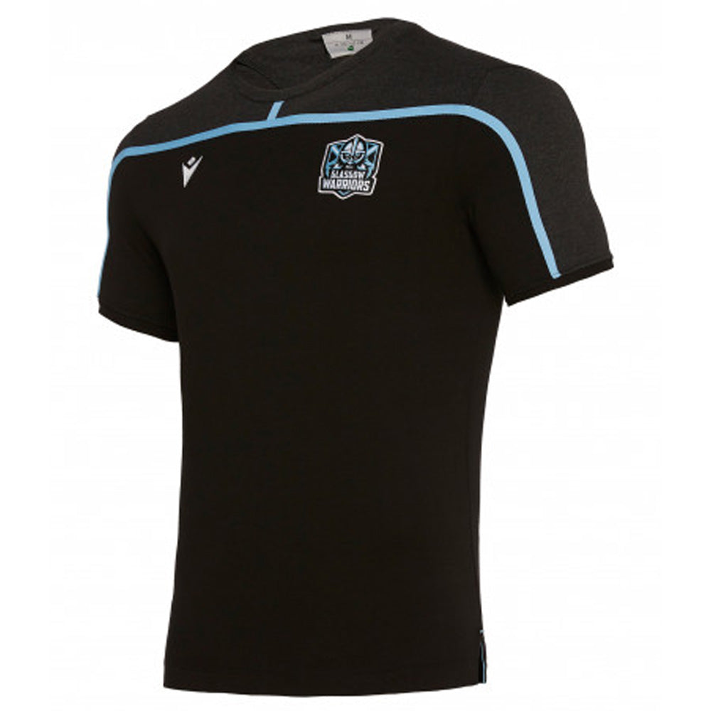 2019-2020 Glasgow Warriors Rugby Travel Cotton Tee (Black) Product - T-Shirt Macron   