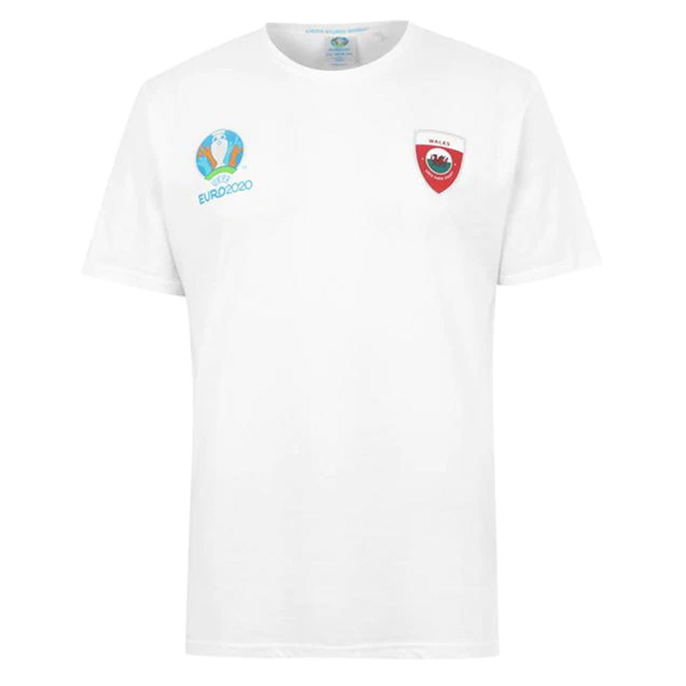 Wales 2021 Polyester T-Shirt (White) (Your Name) Product - T-Shirt UEFA   