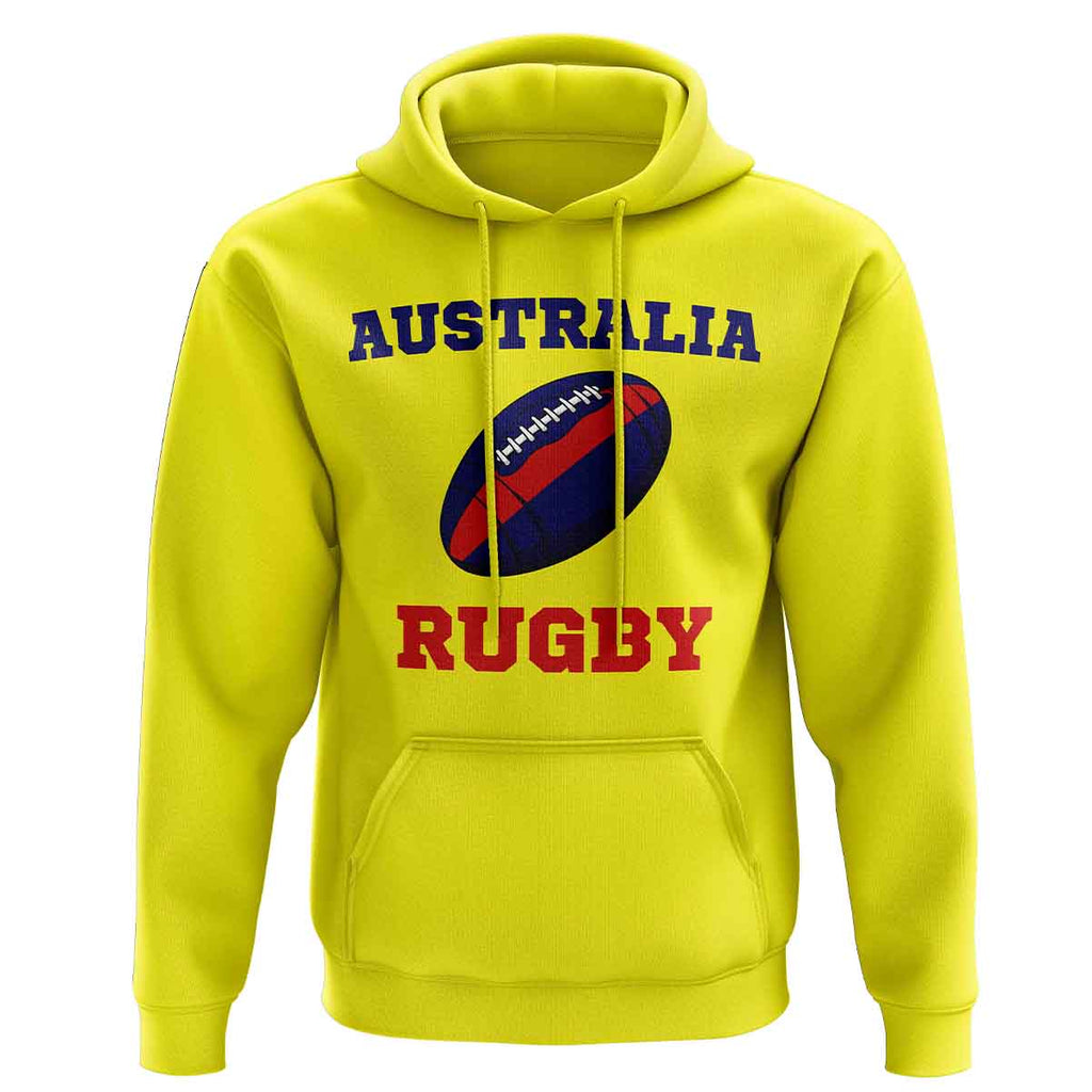 Australia Rugby Ball Hoody (Yellow) Product - Hoodies UKSoccershop   