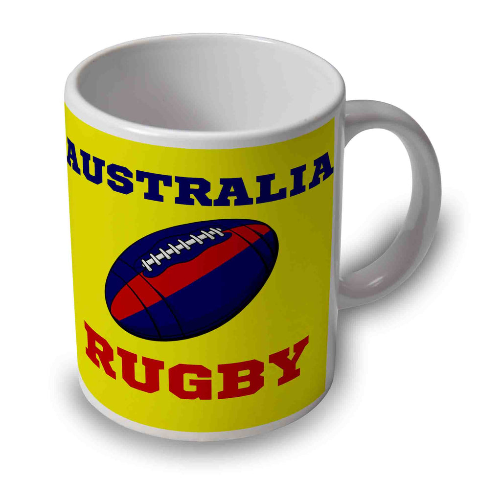 Australia Rugby Ball Mug (Yellow) Product - Mugs UKSoccershop   