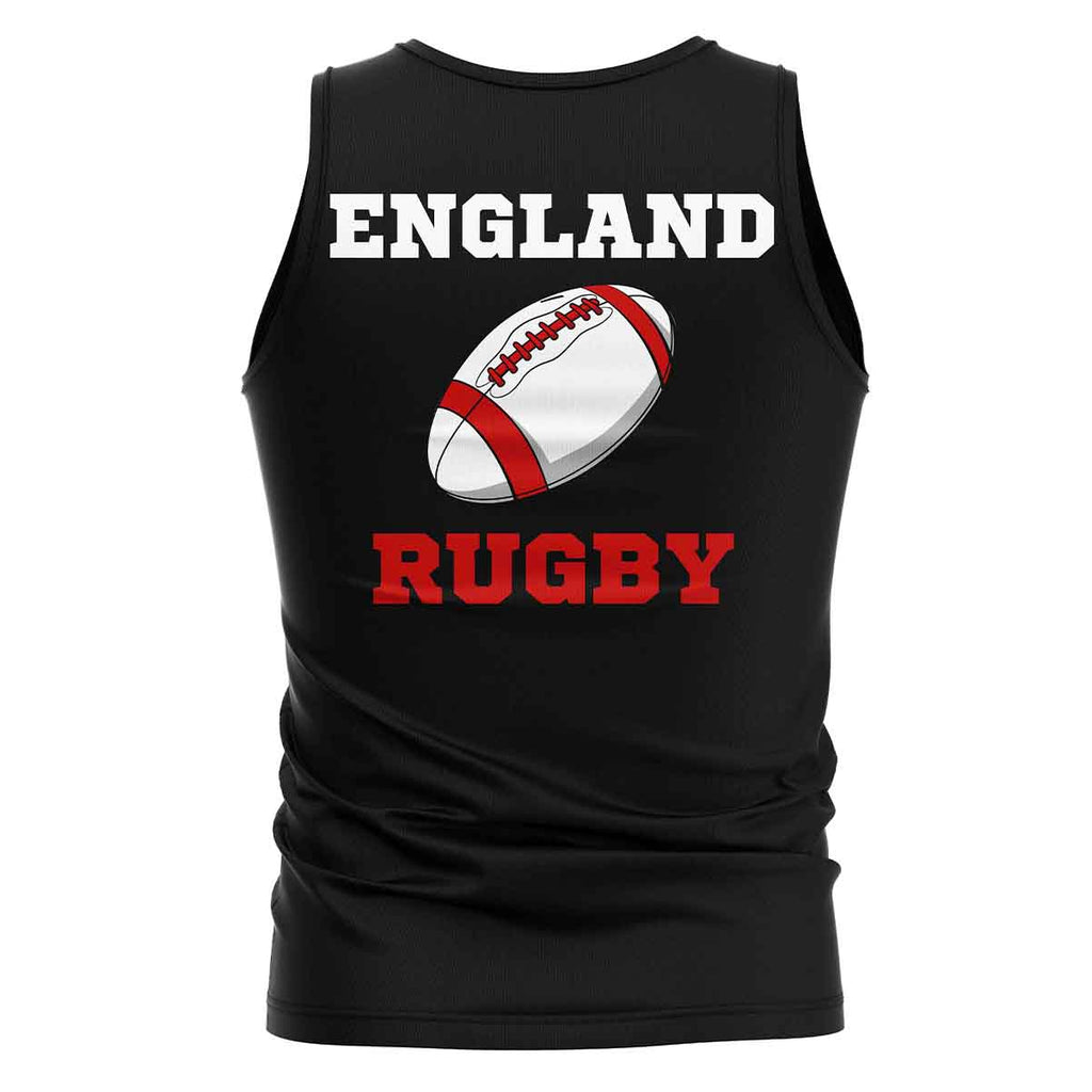 England Rugby Ball Tank Top (Black) Product - T-Shirt UKSoccershop   