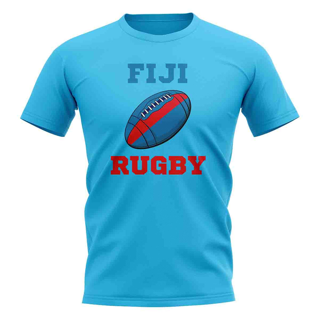 Fiji Rugby Ball T-Shirt (Tropical Blue) Product - Football Shirts UKSoccershop   