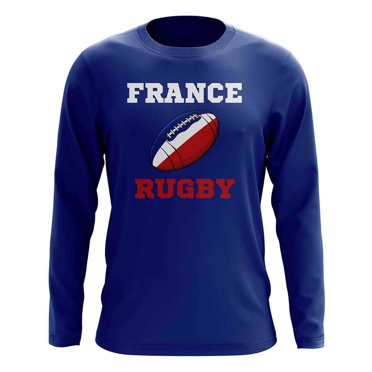 France Rugby Ball Long Sleeve Tee (Blue)