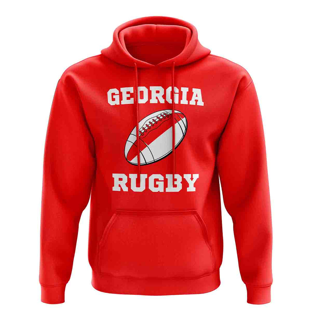 Georgia Rugby Ball Hoody (Red) Product - Hoodies UKSoccershop   
