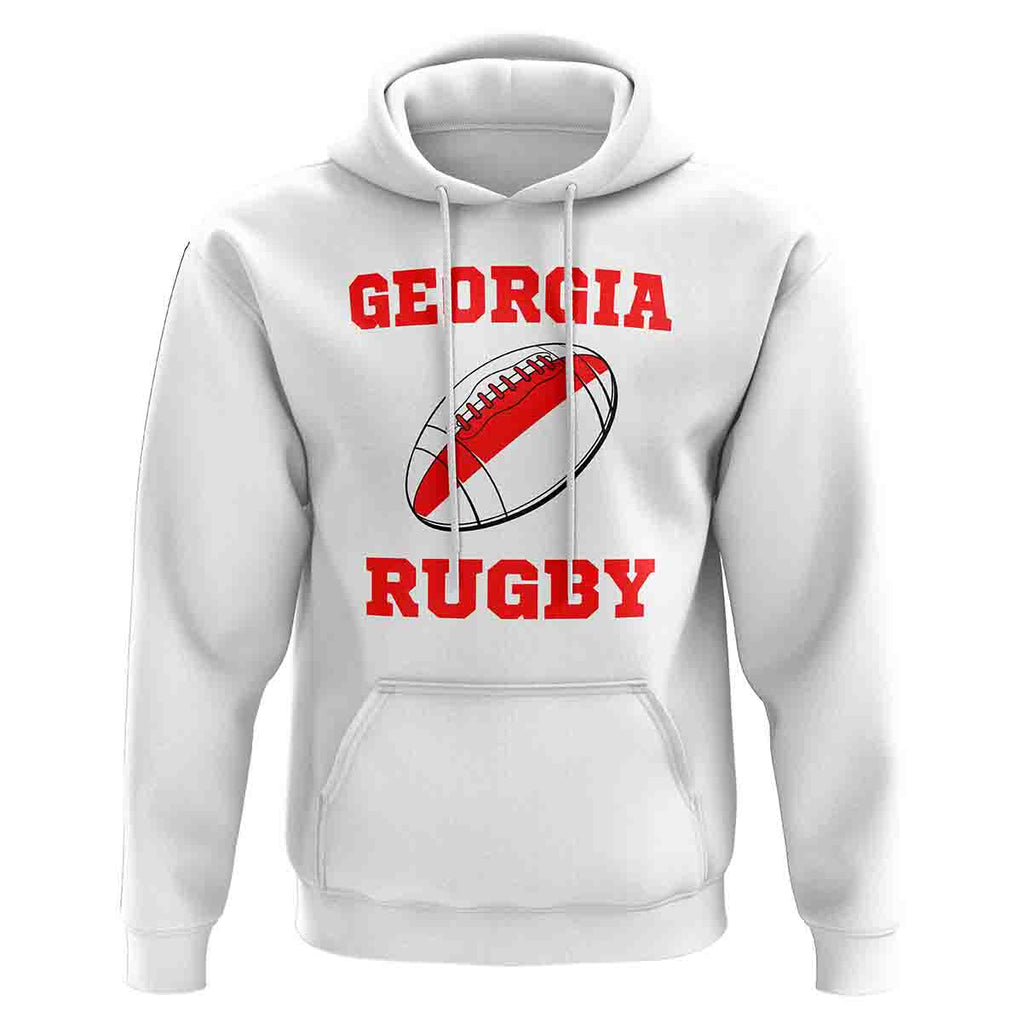 Georgia Rugby Ball Hoody (White) Product - Hoodies UKSoccershop   