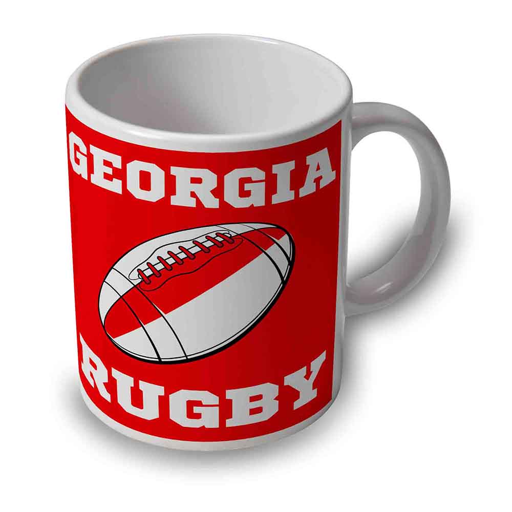 Georgia Rugby Ball Mug (Red) Product - Mugs UKSoccershop   