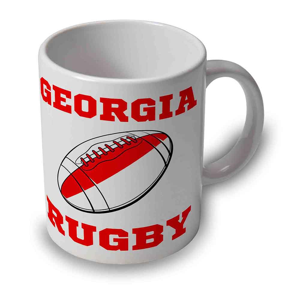 Georgia Rugby Ball Mug (White) Product - Mugs UKSoccershop   