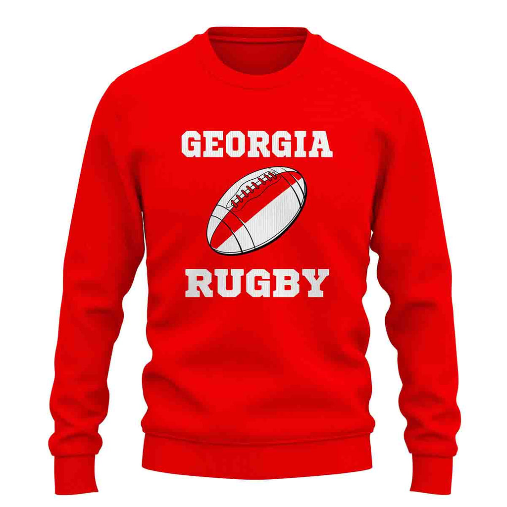 Georgia Rugby Ball Sweatshirt (Red) Product - Football Shirts UKSoccershop   