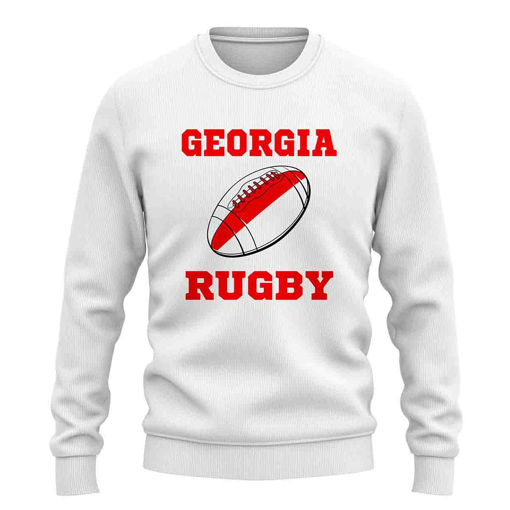 Georgia Rugby Ball Sweatshirt (White) Product - Football Shirts UKSoccershop   