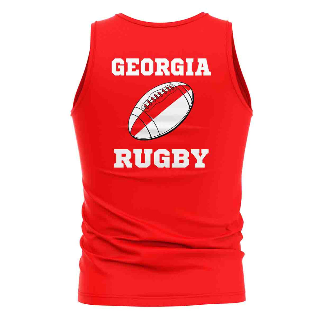 Georgia Rugby Ball Tank Top (Red) Product - T-Shirt UKSoccershop   