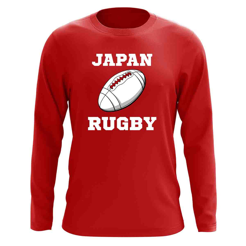 Japan  Rugby Ball Long Sleeve Tee (Red) Product - T-Shirt UKSoccershop   