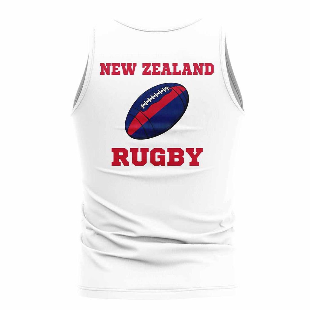 New Zealand Rugby Ball Tank Top (White) Product - T-Shirt UKSoccershop   