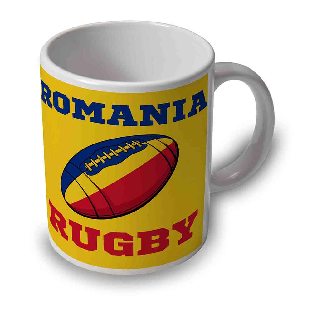 Romania Rugby Ball Mug (Yellow) Product - Mugs UKSoccershop   