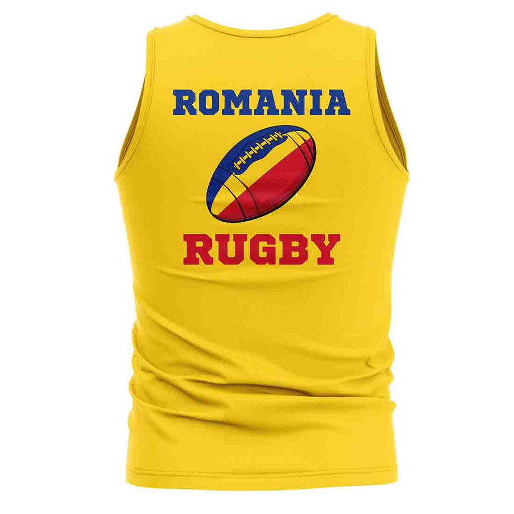 Romania Rugby Ball Tank Top (Yellow) Product - T-Shirt UKSoccershop   