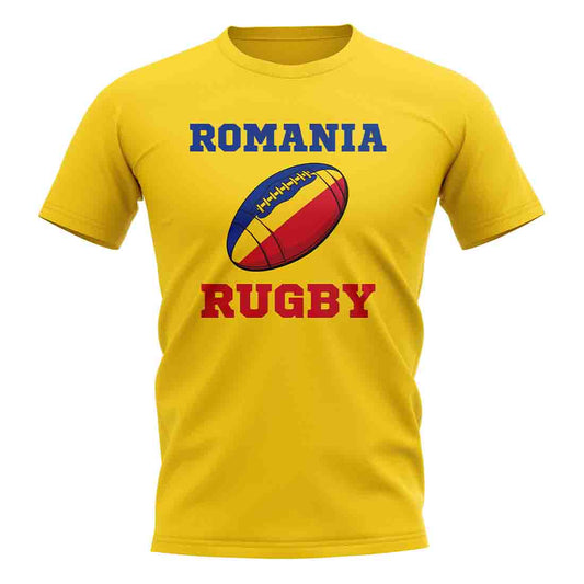 Romania Rugby Ball T-Shirt (Yellow)_0