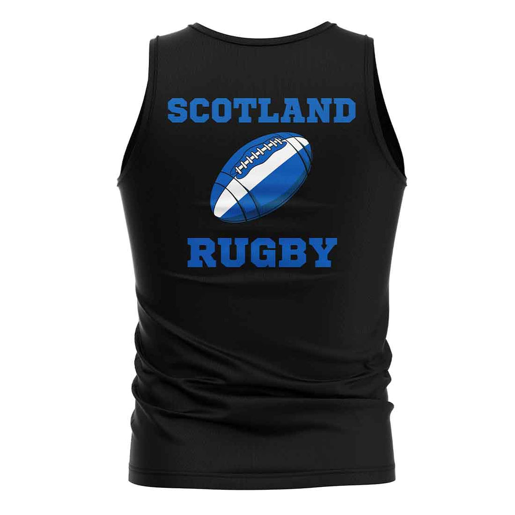 Scotland Rugby Ball Tank Top (Black) Product - T-Shirt UKSoccershop   