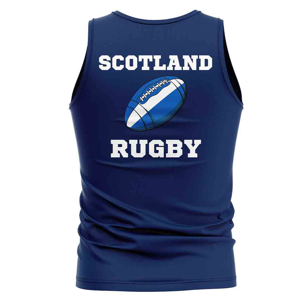 Scotland Rugby Ball Tank Top (Navy) Product - T-Shirt UKSoccershop   