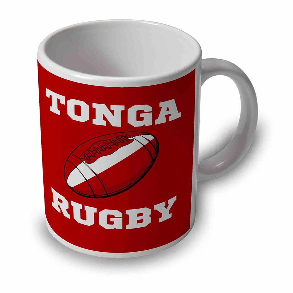 Tonga Rugby Ball Mug (Red) Product - Mugs UKSoccershop   