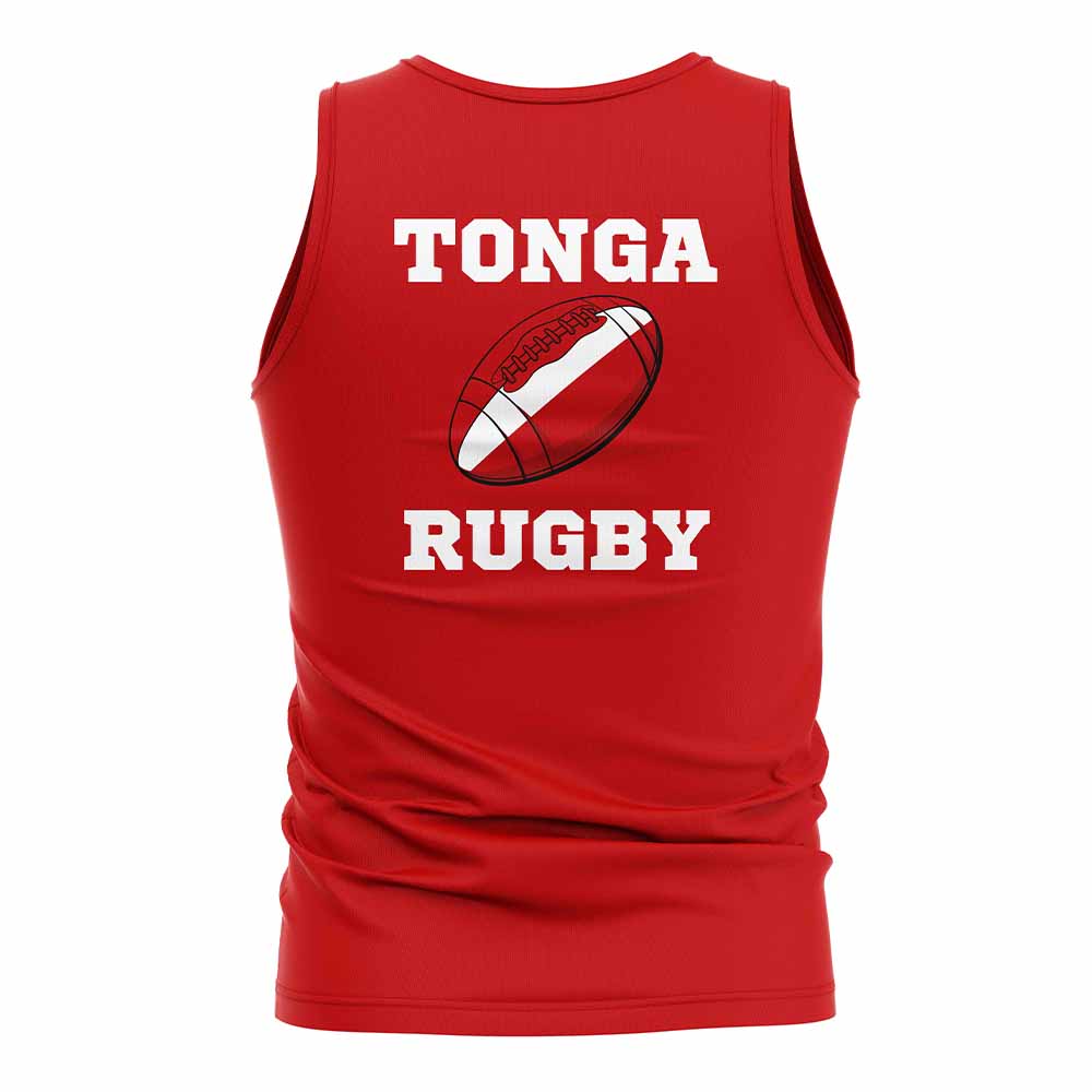 Tonga Rugby Ball Tank Top (Red) Product - T-Shirt UKSoccershop   