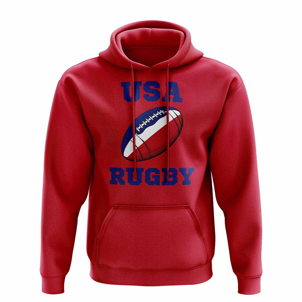 USA Rugby Ball Hoody (Red) Product - Hoodies UKSoccershop   