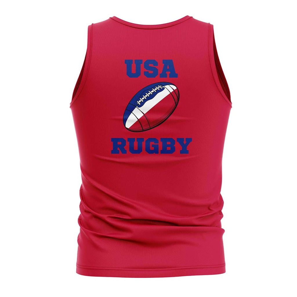 USA Rugby Ball Tank Top (Red) Product - T-Shirt UKSoccershop   