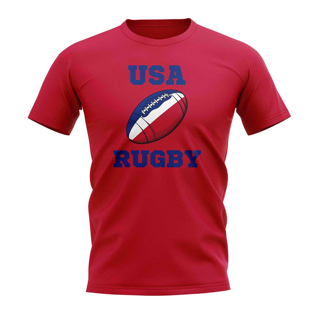 USA Rugby Ball T-Shirt (Red) Product - Football Shirts UKSoccershop   